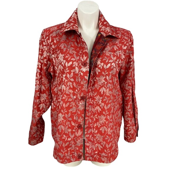 Coldwater Creek Blazer Womens 2X Reversible Jacket Harvest Work Office Red Fall - Picture 7 of 14